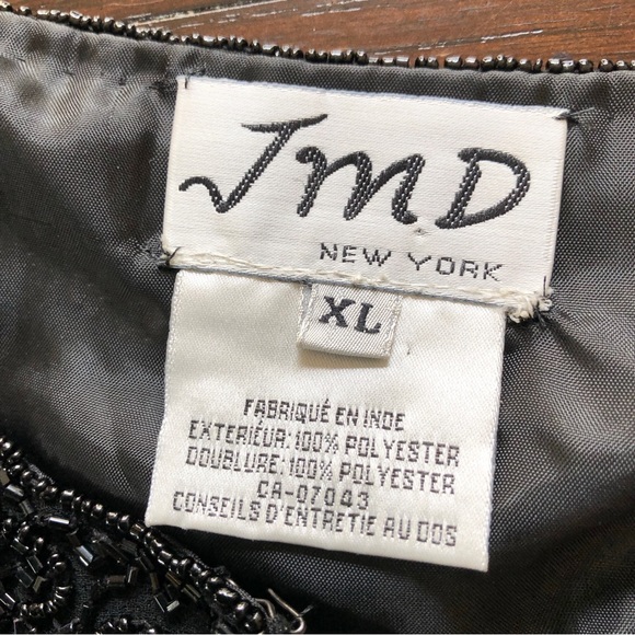 Lovely Black-beaded Jacket Size X-LARGE JMD New York - Picture 7 of 8